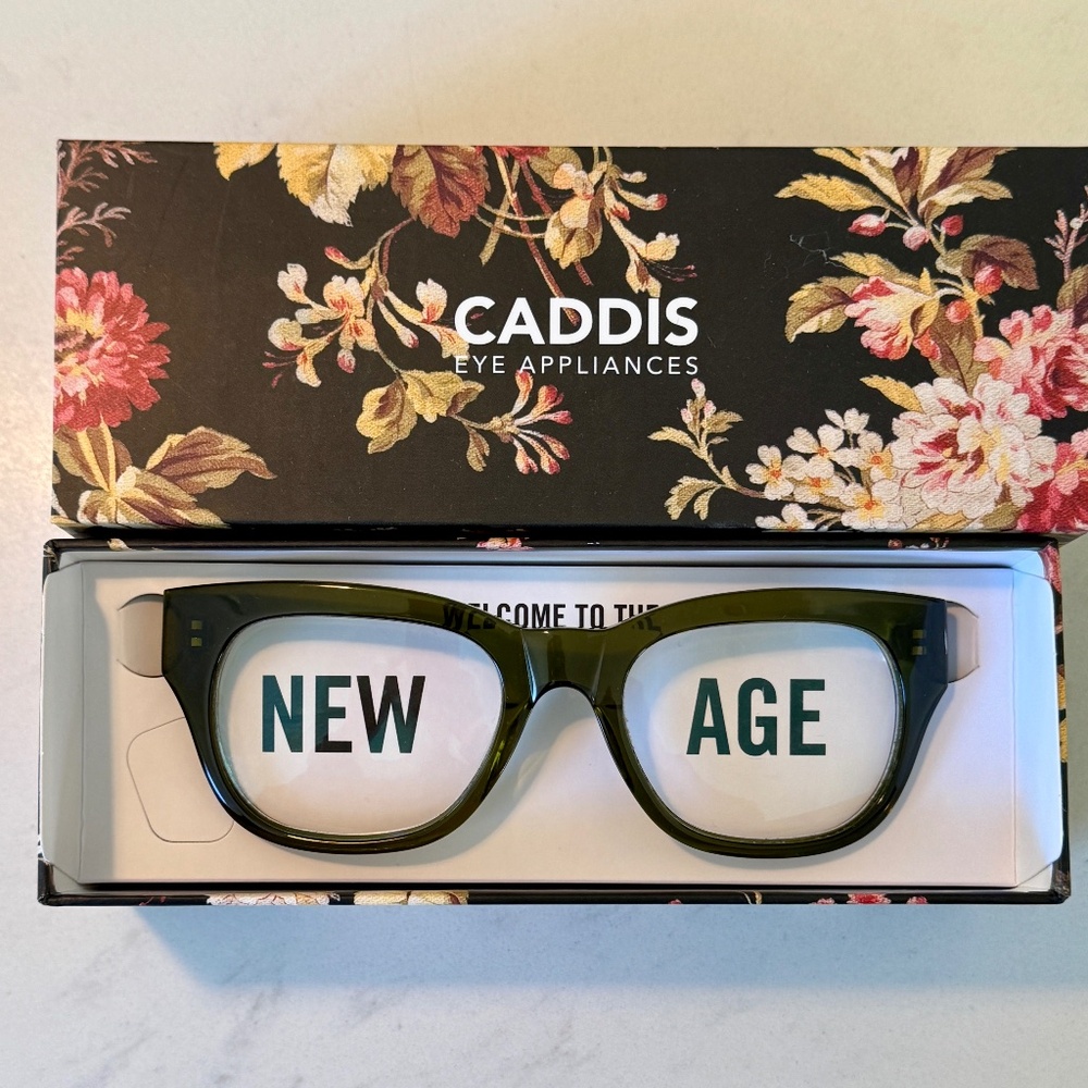 Gently preowned Caddis Miklos Heritage Green Readers +1.5 magnification